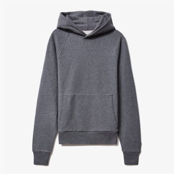 Everlane NWT The Track Pull Over Hoodie Organic Cotton Size Medium in Grey - Picture 2 of 8